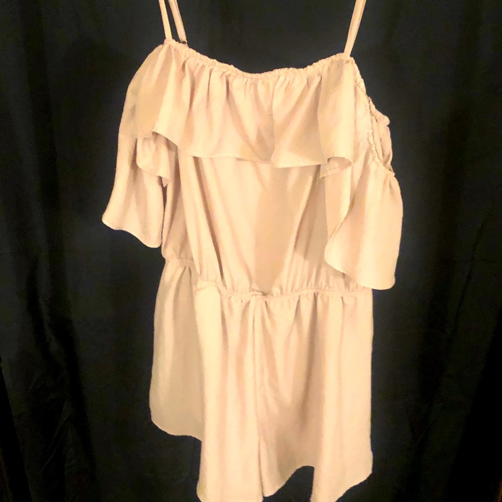 Light blush cold shoulder romper
